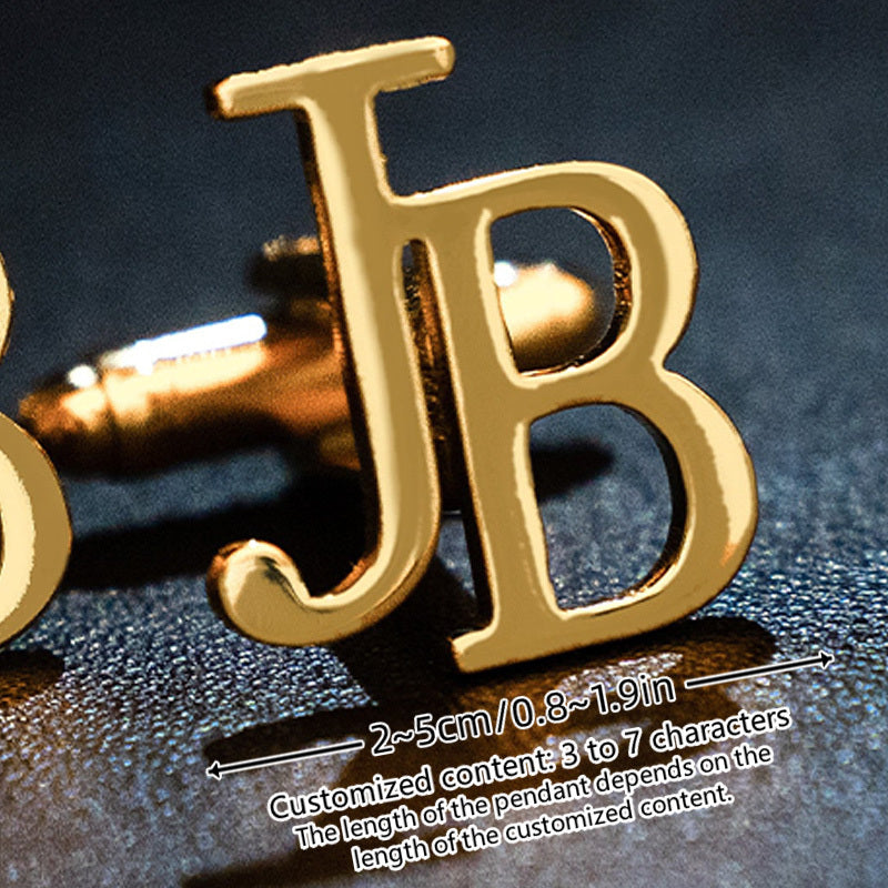 Set of 2 Personalized Monogram Cufflinks Engraved Initial Groomsmen Gift