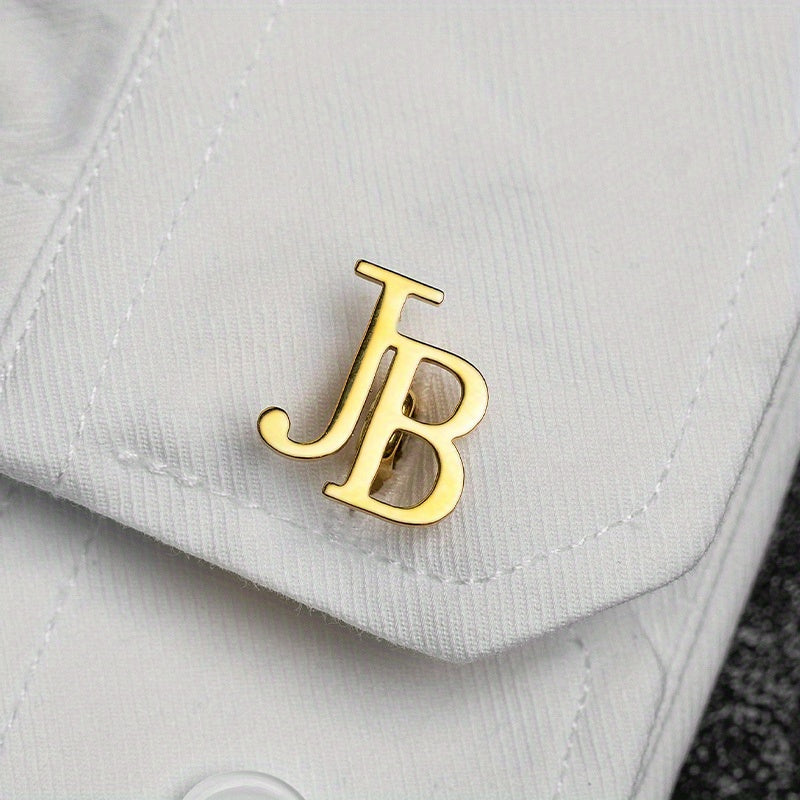 Set of 2 Personalized Monogram Cufflinks Engraved Initial Groomsmen Gift