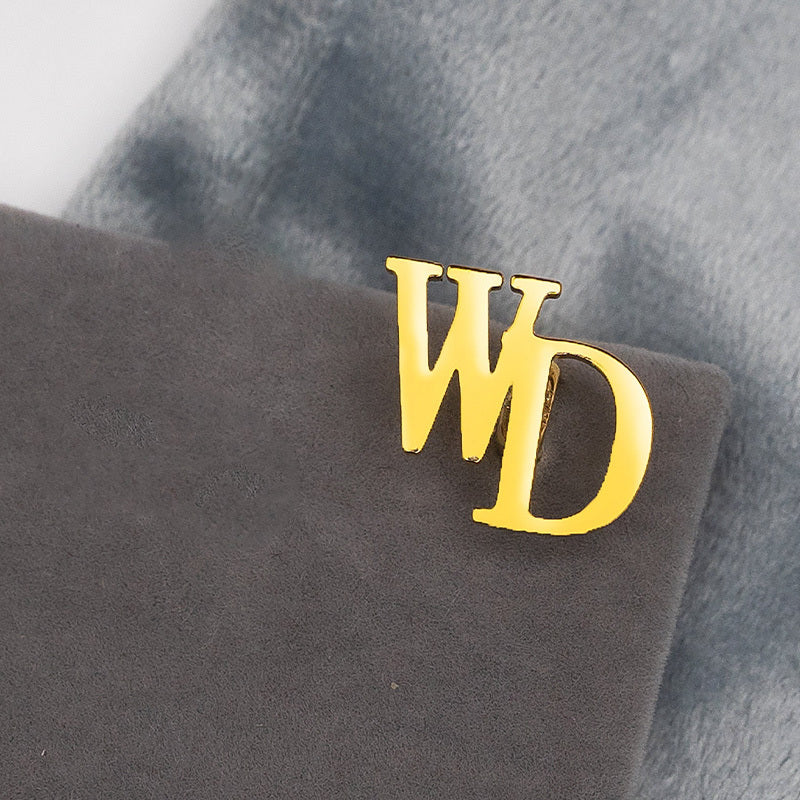 Set of 2 Personalized Monogram Cufflinks Engraved Initial Groomsmen Gift