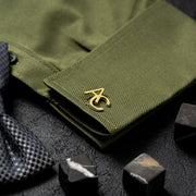 Women's Stainless Steel Initial Cufflinks Set of 2 Personalized Novelty Buttons and Pins