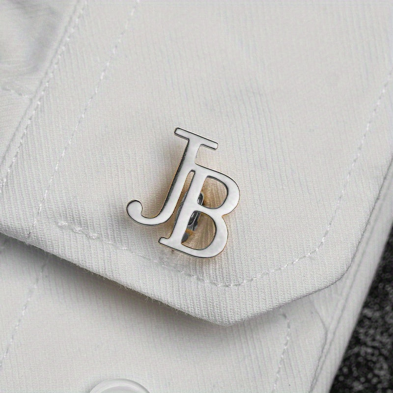 Set of 2 Personalized Monogram Cufflinks Engraved Initial Groomsmen Gift