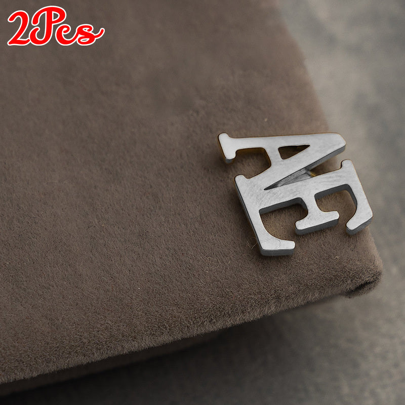 Set of 2 Personalized Monogram Cufflinks Engraved Initial Groomsmen Gift