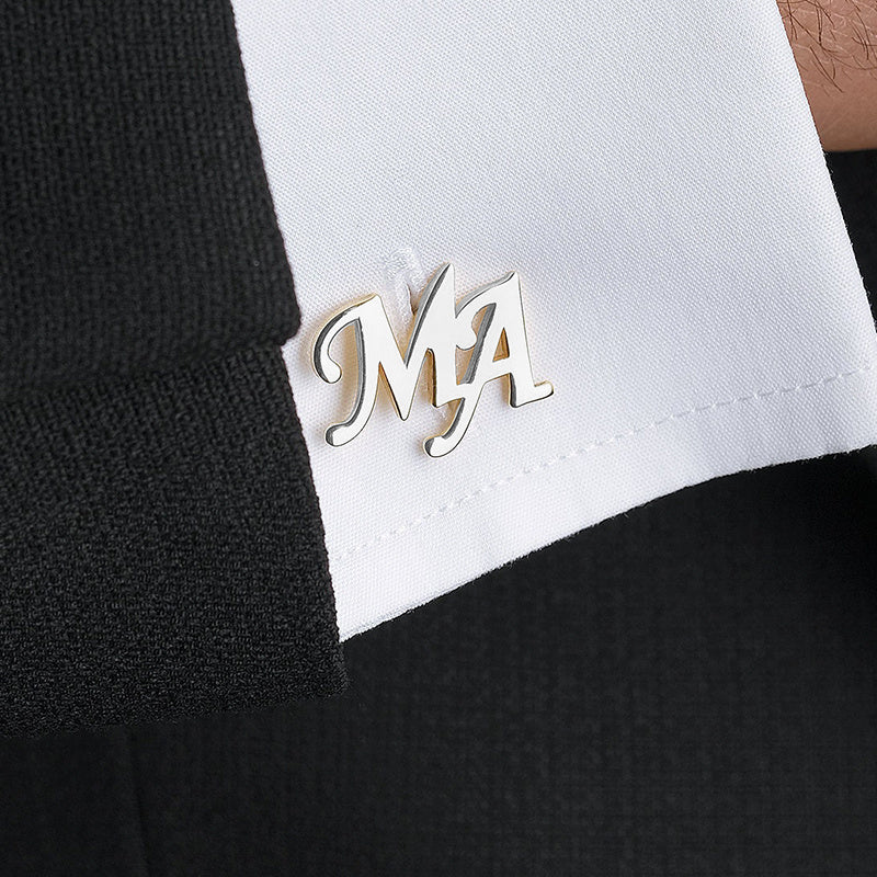 Personalized Engraved Name Logo Cufflinks Set for Men Wedding Groomsmen Father Gift