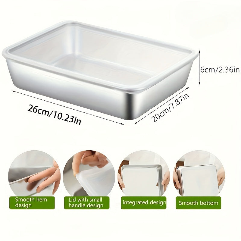 Boronli po'latdan yasalgan pishirish panosi, qopqog' bilan, yopishmaydigan, BPA-free, pishirish, qovurish va pishirish uchun