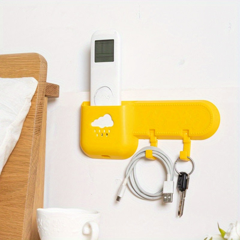 Wall-Mounted Organizer Set with Phone Charging Holder and Key Hooks for Bedroom Bathroom