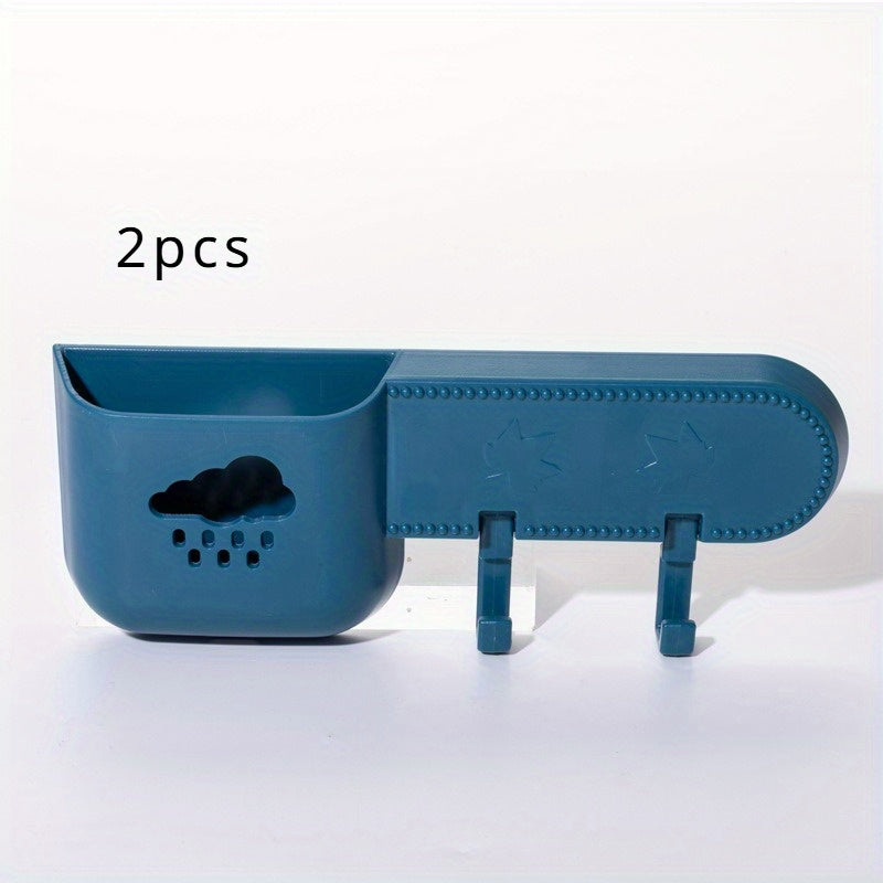 Wall-Mounted Organizer Set with Phone Charging Holder and Key Hooks for Bedroom Bathroom