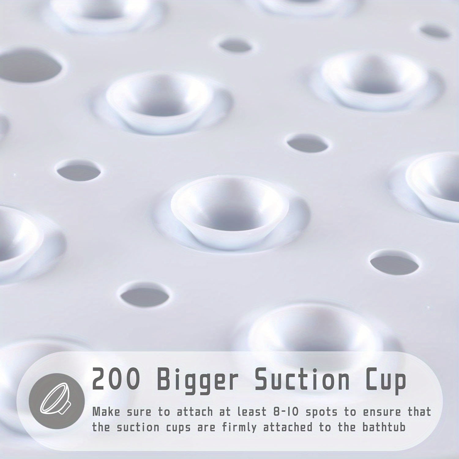 Alfombra antideslizante para bañera con orificios de drenaje, ventosas, lavable a máquina, PVC para hogar, hotel y viajes