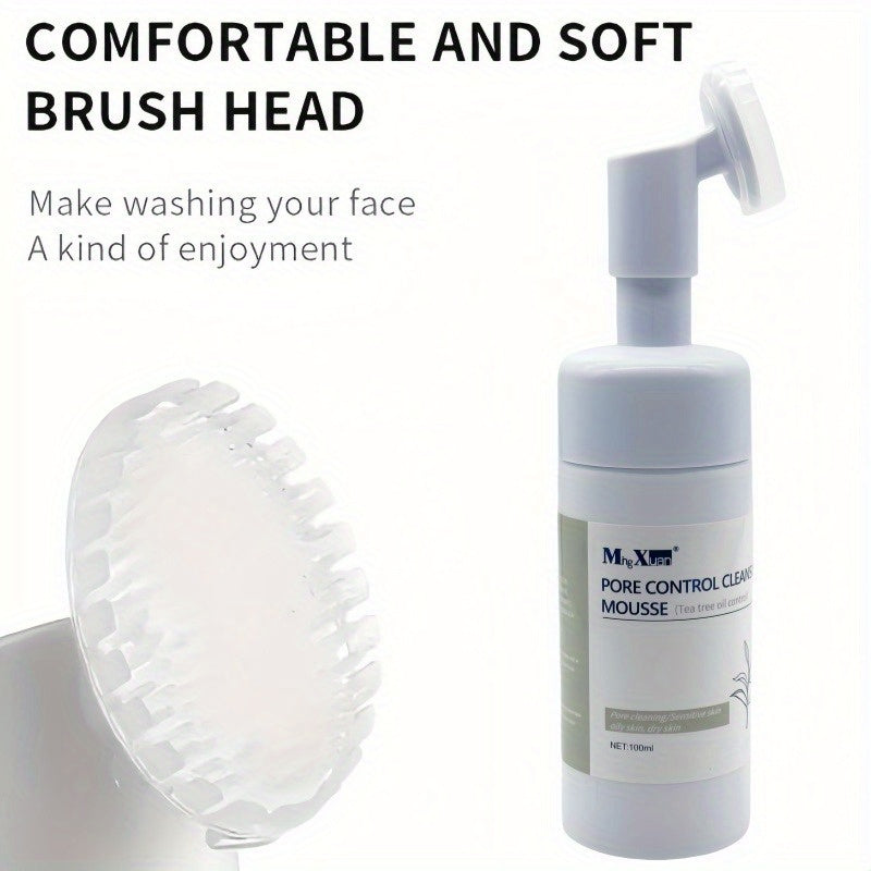 Limpiador facial de espuma unisex de 3.38 oz con aceite de árbol de té hidratante y purificador de poros