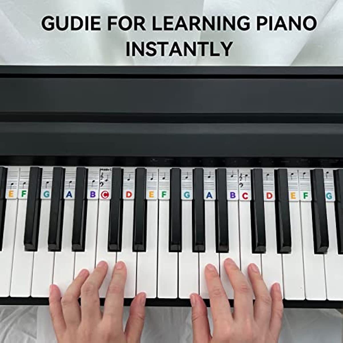 Silicone Piano Note Guide for Beginners 88-Key Reusable Removable Stickers
