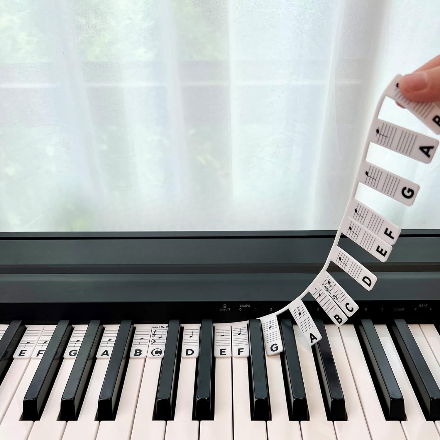 Silicone Piano Note Guide for Beginners 88-Key Reusable Removable Stickers