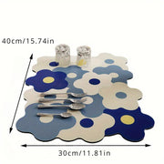 Absorbent Floral Dish Drying Mat with Diatomaceous Drain Pad Non-Slip Kitchen Bathroom Pet