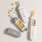 Mini Portable Pill Organizer with Three Compartments for Travel