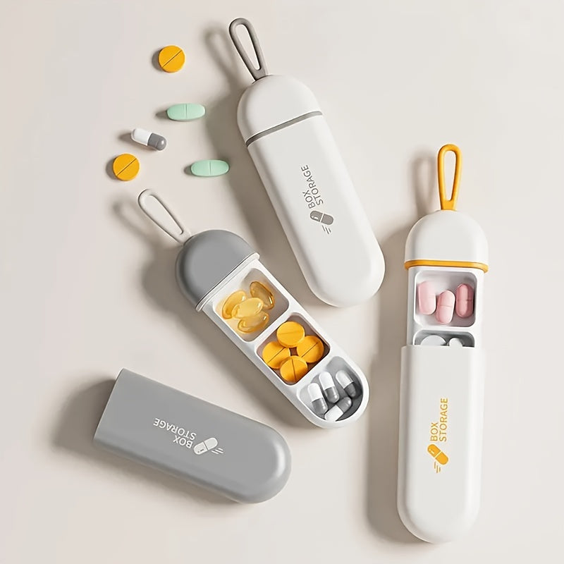 Mini Portable Pill Organizer with Three Compartments for Travel