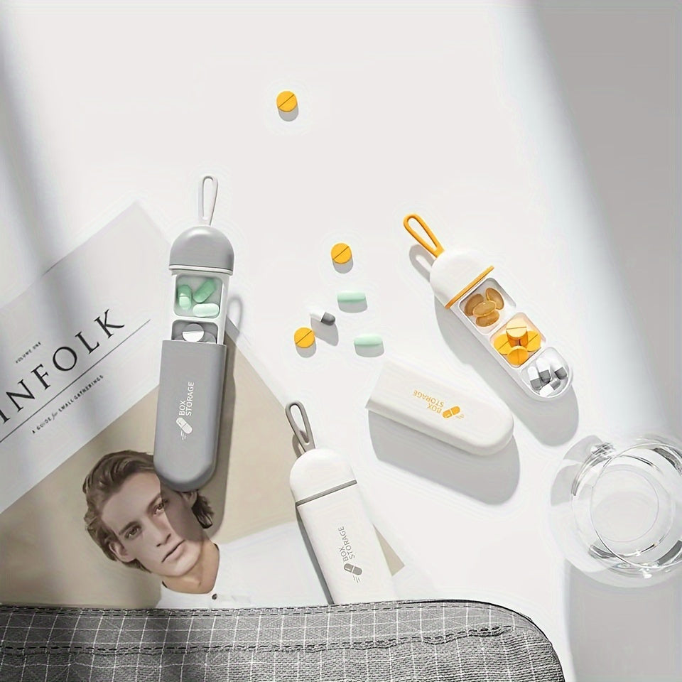 Mini Portable Pill Organizer with Three Compartments for Travel