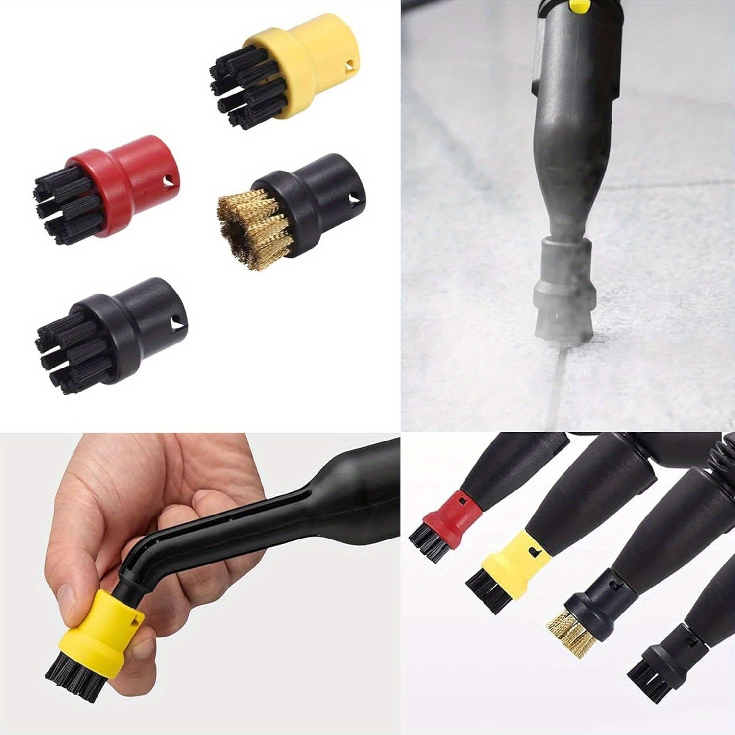 Karcher uchun Steam Cleaner Aksessuarlar to'plami - 6 dona va to'plamda yumshoq cho'tka, chang to'plash va pol parvarishi uchun