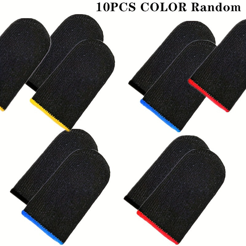 10PCS Polyamide Finger Sleeves for Gaming High Sensitivity Touchscreen Anti-Slip Sweat-Absorbing