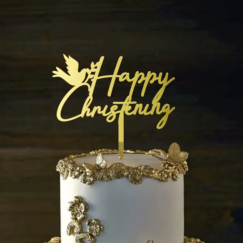 Personalized Acrylic Cake Topper for Christening and Birthday Celebration Customizable Dessert Table Decor