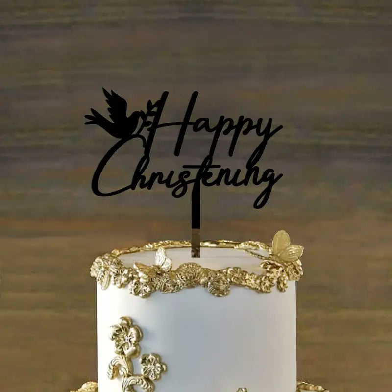 Personalized Acrylic Cake Topper for Christening and Birthday Celebration Customizable Dessert Table Decor