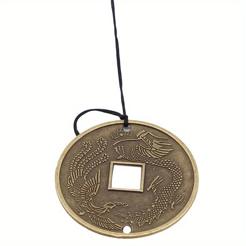 Large Deep Tone Metal Wind Chimes for Outdoor Garden Patio Decor Antique Bronze Solid Wood Ceiling Mount