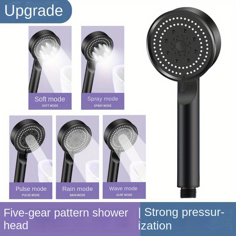 Universal High-Pressure Shower Head with Water Flow and Silicone Nozzles