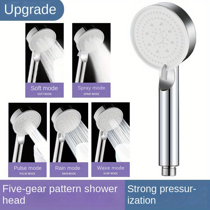 Universal High-Pressure Shower Head with Water Flow and Silicone Nozzles