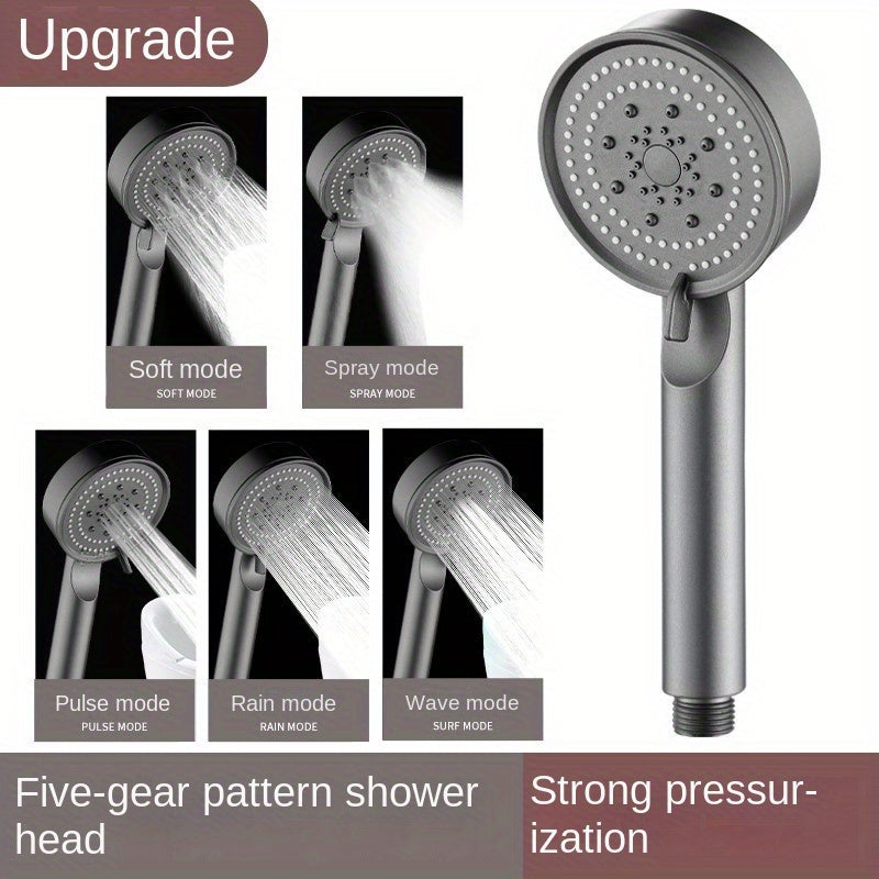 Universal High-Pressure Shower Head with Water Flow and Silicone Nozzles