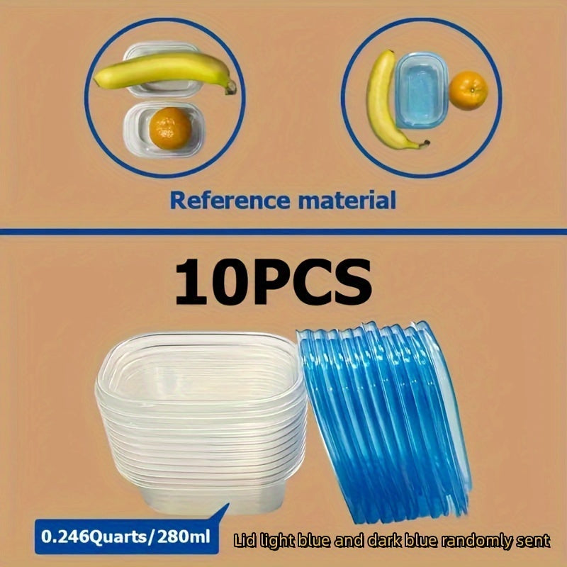 10-Piece Plastic Food Storage Set with Clear Lids Microwave Freezer Dishwasher Safe
