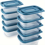 10-Piece Plastic Food Storage Set with Clear Lids Microwave Freezer Dishwasher Safe