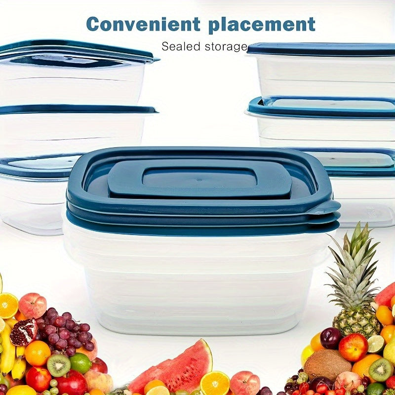 10-Piece Plastic Food Storage Set with Clear Lids Microwave Freezer Dishwasher Safe
