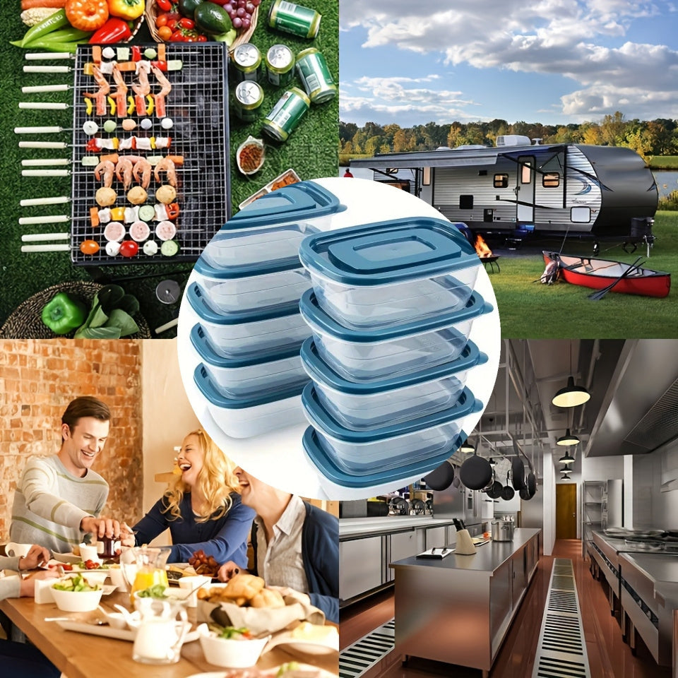 10-Piece Plastic Food Storage Set with Clear Lids Microwave Freezer Dishwasher Safe