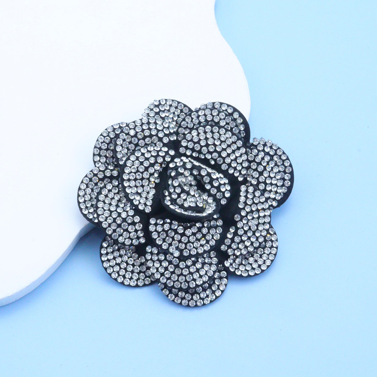 Multi-Layer Rhinestone Flower Brooch Set for Sweaters Coats Fabric Lapels