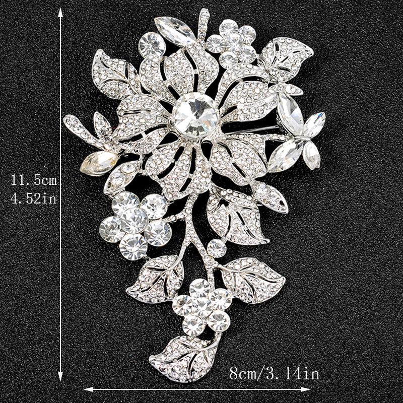 Elegant Plant Flower Brooch for Women Autumn Winter Jewelry Accessory