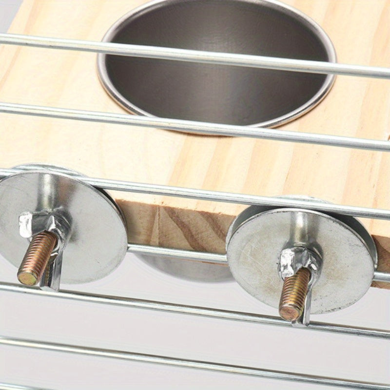 Stainless Steel Bird Feeder Cups with Double Dispensers and Cage Clip for Parrots and Small Birds