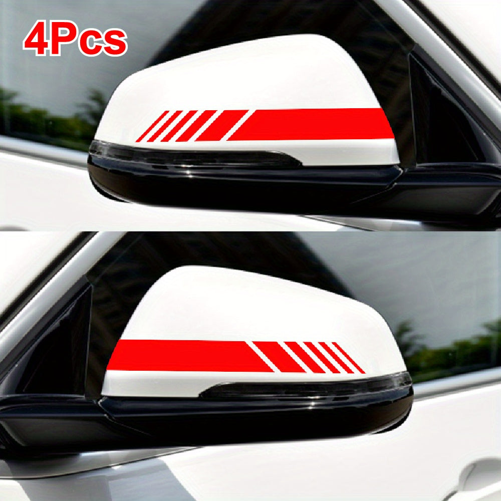 4pcs Pegatinas de vinilo reflectante para coche, adhesivas, rayas exteriores para vehículos