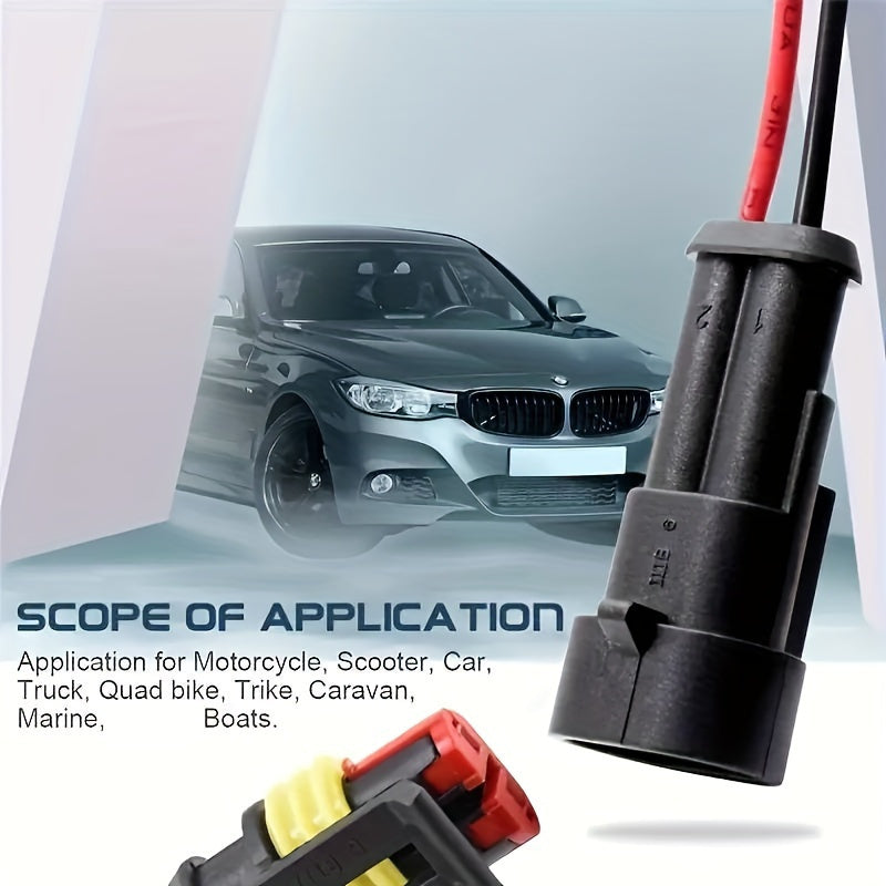 10 piezas de conectores eléctricos de 2 pines macho y hembra para desconexión rápida para coche, camión y barco