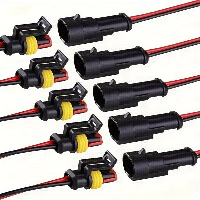 10 Pcs 2-Pin Electrical Connectors Male Female Quick Disconnect for Car Truck Boat