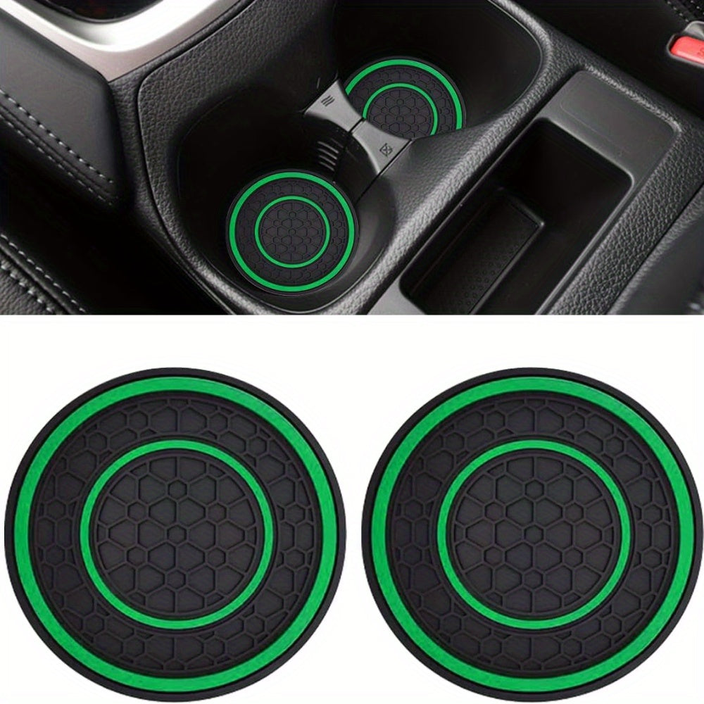 2PCS Car Cup Holder Coasters Non-Slip Dust Resistant Red 6.99cm