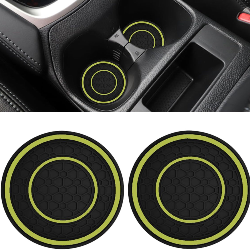 2PCS Car Cup Holder Coasters Non-Slip Dust Resistant Red 6.99cm