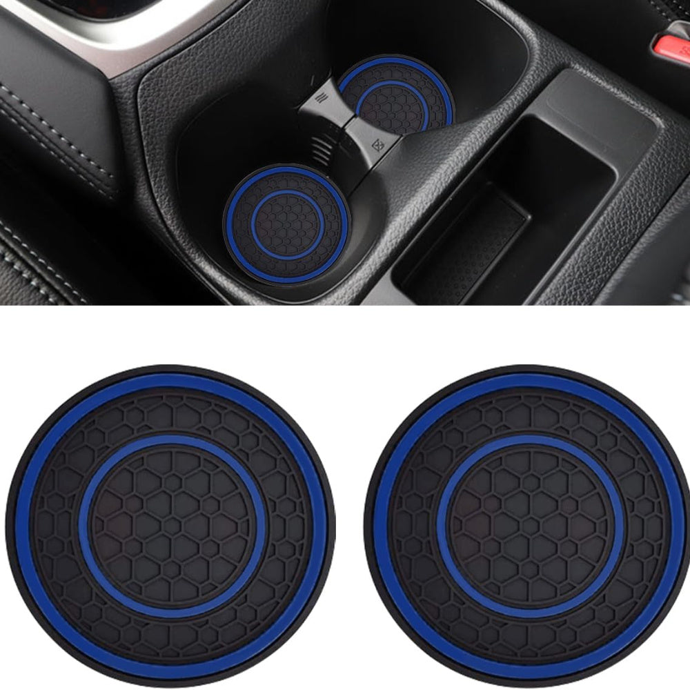 2PCS Car Cup Holder Coasters Non-Slip Dust Resistant Red 6.99cm