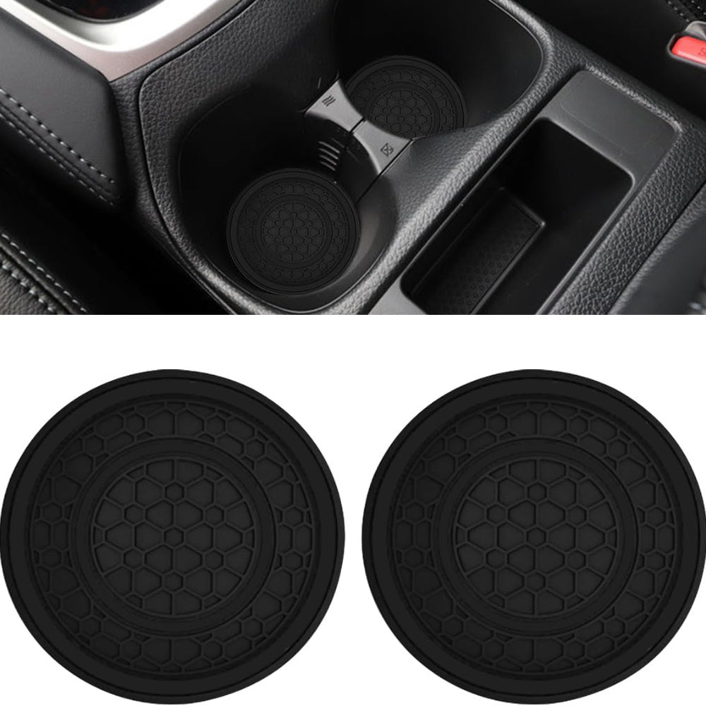 2PCS Car Cup Holder Coasters Non-Slip Dust Resistant Red 6.99cm