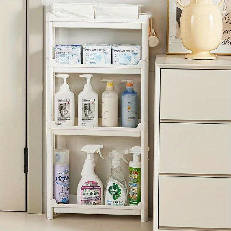 Armario de almacenamiento compacto con ruedas para baño, cocina, debajo de la cama, 3/4/8 niveles