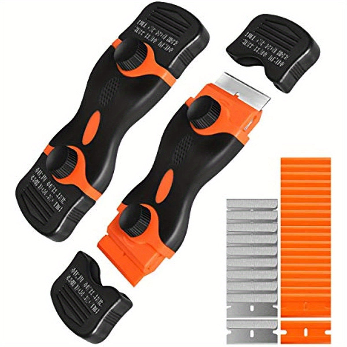 Double Edge Razor Blade Scraper Tool Orange Black for Glass and Surfaces