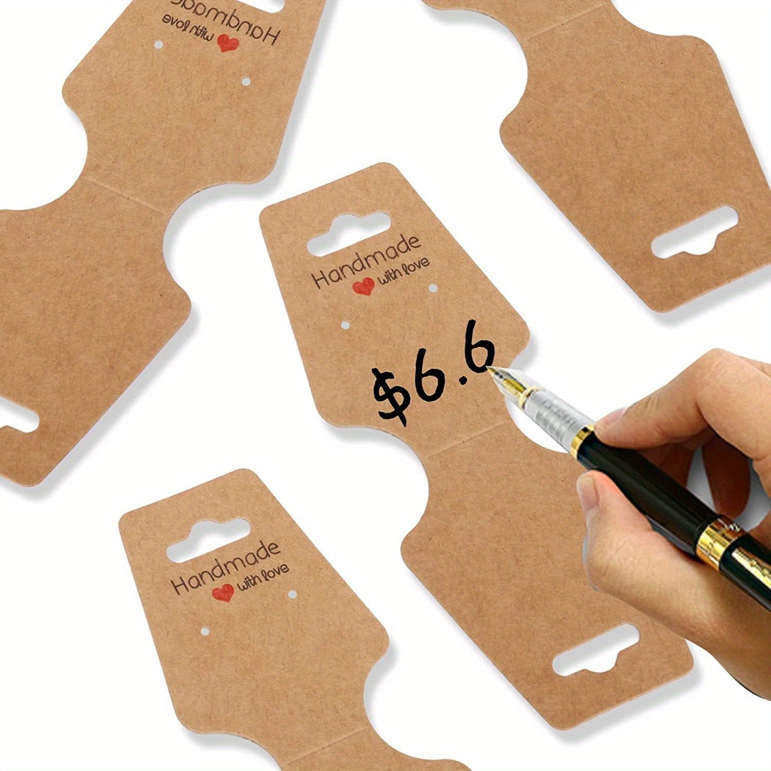 50/100pcs Self-Adhesive Cardboard Jewelry Display Hangers for Necklaces Bracelets Earrings