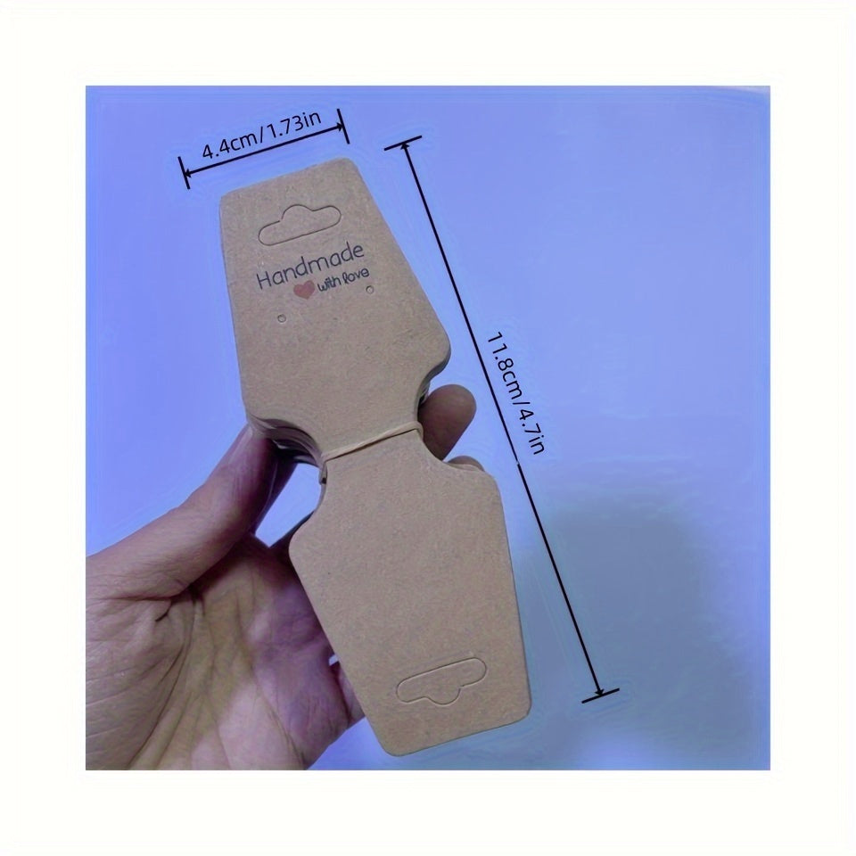 50/100pcs Self-Adhesive Cardboard Jewelry Display Hangers for Necklaces Bracelets Earrings