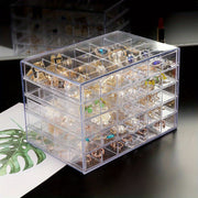 Large Capacity Plastic Jewelry Organizer with 120 Grids for Earrings and Necklaces