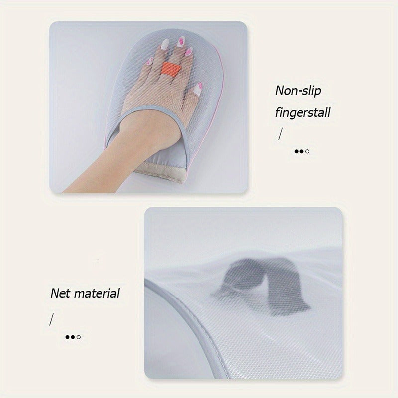 Mini Ironing Pad with Heat Resistant Glove for Clothes, Grey Blue Light Grey