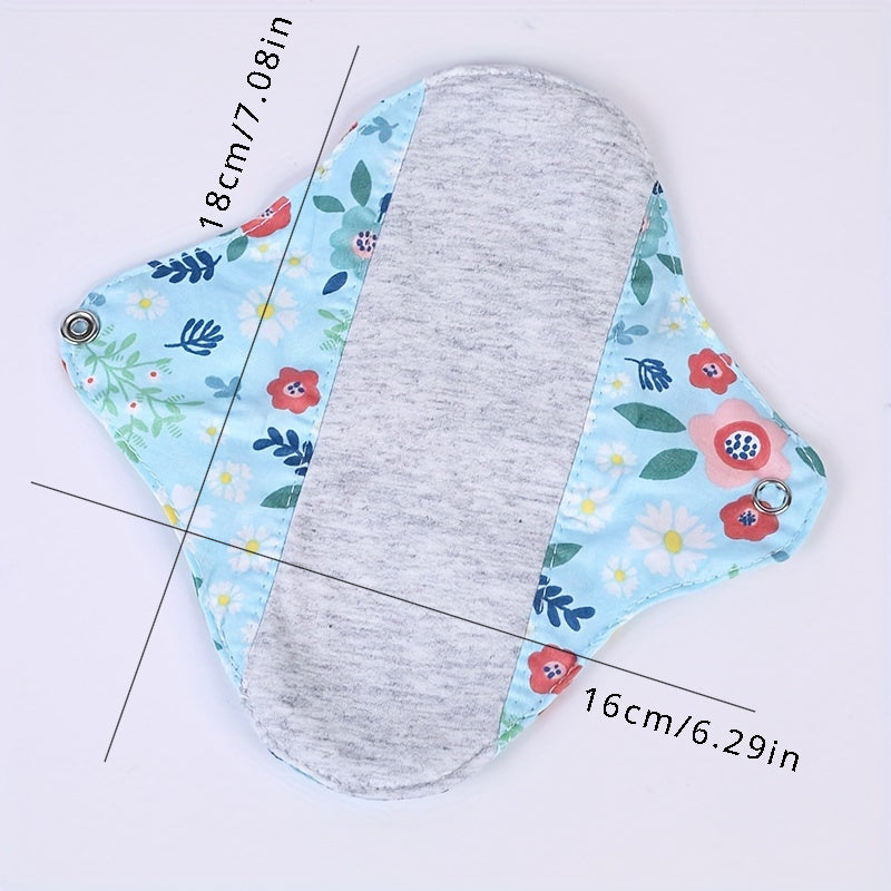 3pcs Reusable Graphene Sanitary Pads for Women Breathable Cotton Floral Pattern Incontinence Pregnancy Elderly