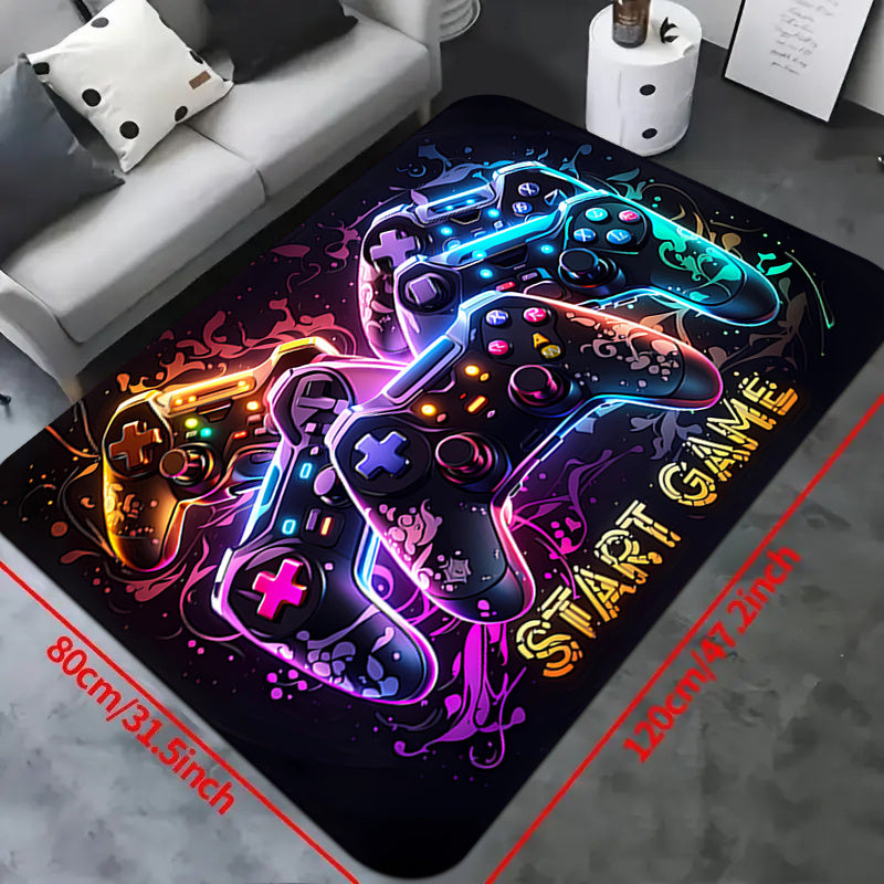 Gaming Controller Area Rug Non-Slip Machine Washable Indoor Floor Mat