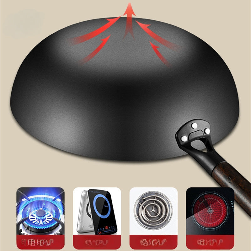 Gaz, elektr va induksiya uchun qattiq temir qozon va qoplamali qovurilgan pan bilan oshxona to'plami