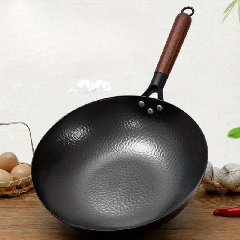 Juego de utensilios de cocina con sartén de hierro fundido wok y sartén antiadherente para gas, eléctrico e inducción